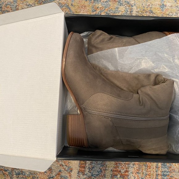 Great deal! Lane Bryant Slouch Tall Boots - Gray, 10W - Picture 2 of 4